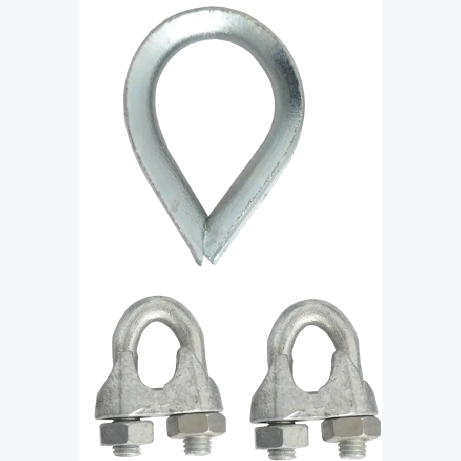 Set of thimble and 2 U-bolts for fixation on bottom part