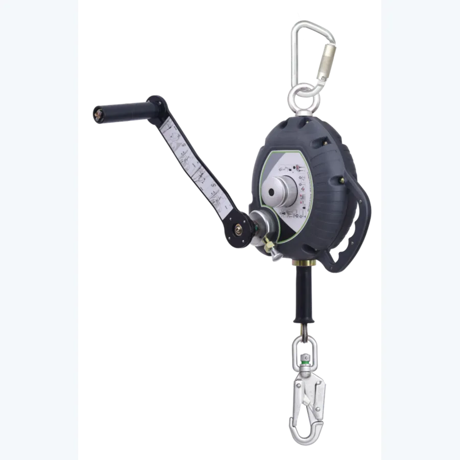 KALYPSO wire rope, retractable fall arrester 10 m with integrated rescue winch