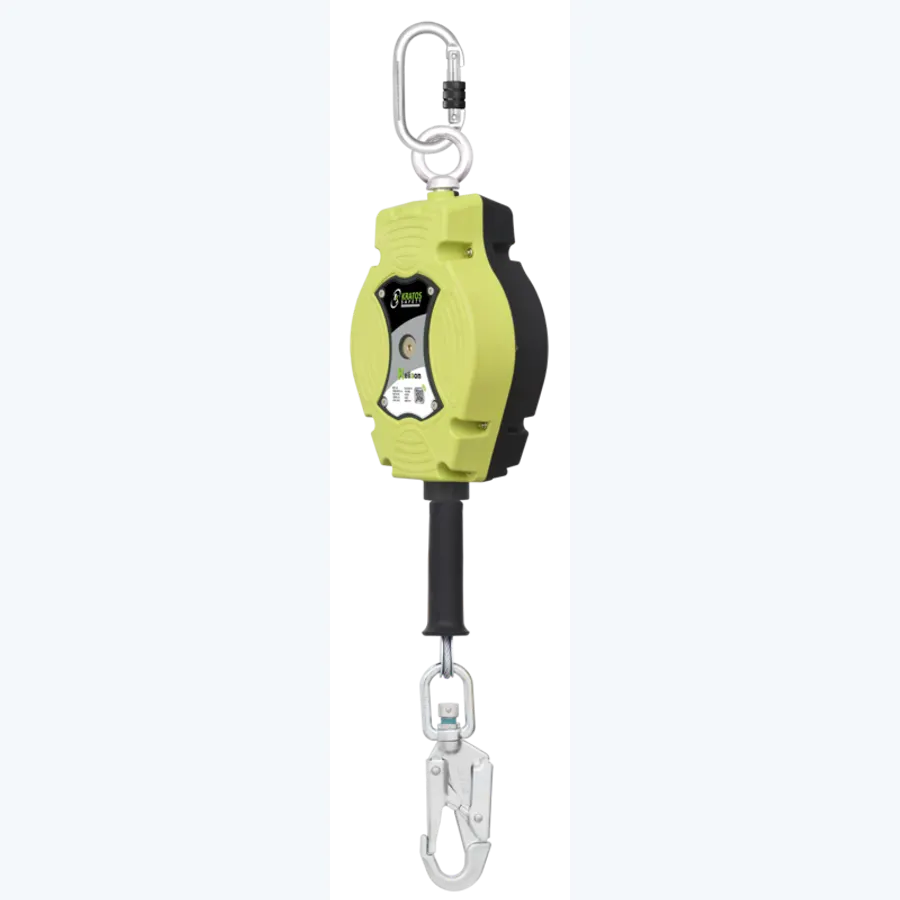 HELIXON stainless steel wire rope, retractable fall arrester 10 m, for vertical use only
