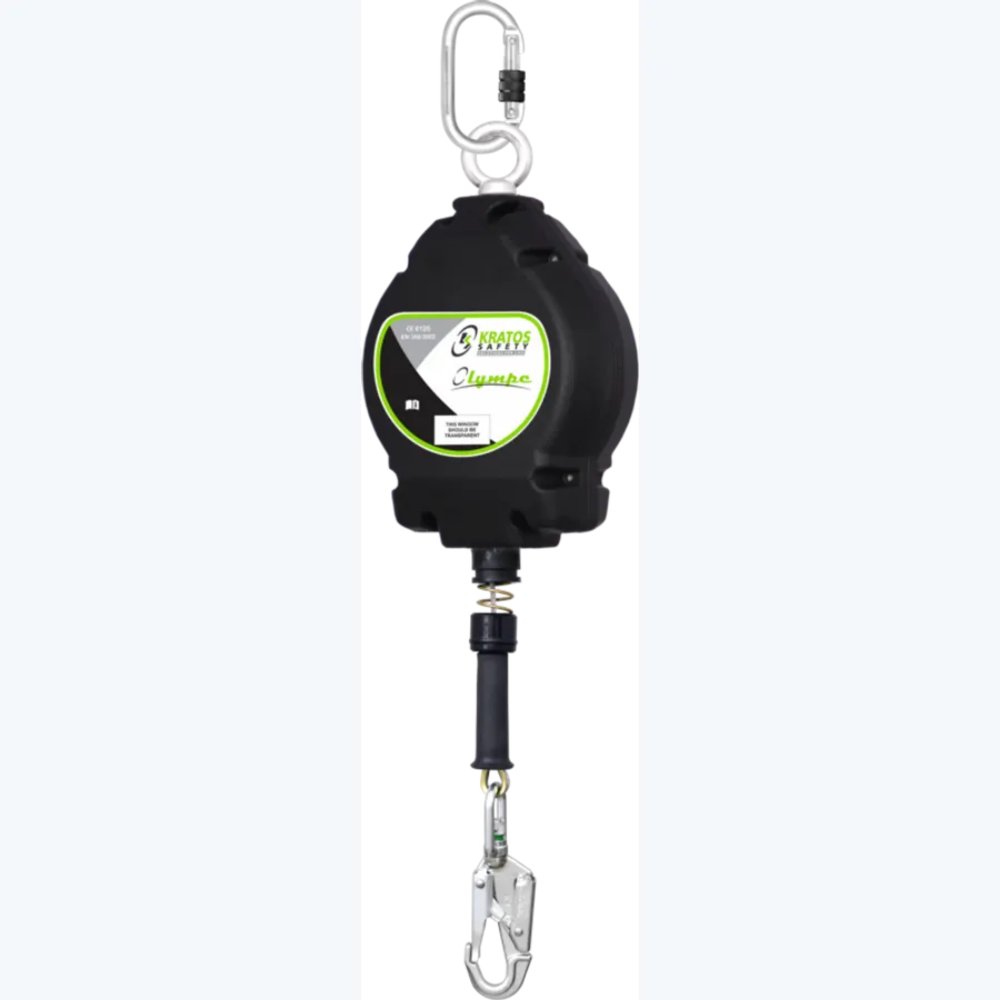 OLYMPE, Retractable Fall Arrester with aluminium casing andwith galvanized steelwire rope Lg 15 m