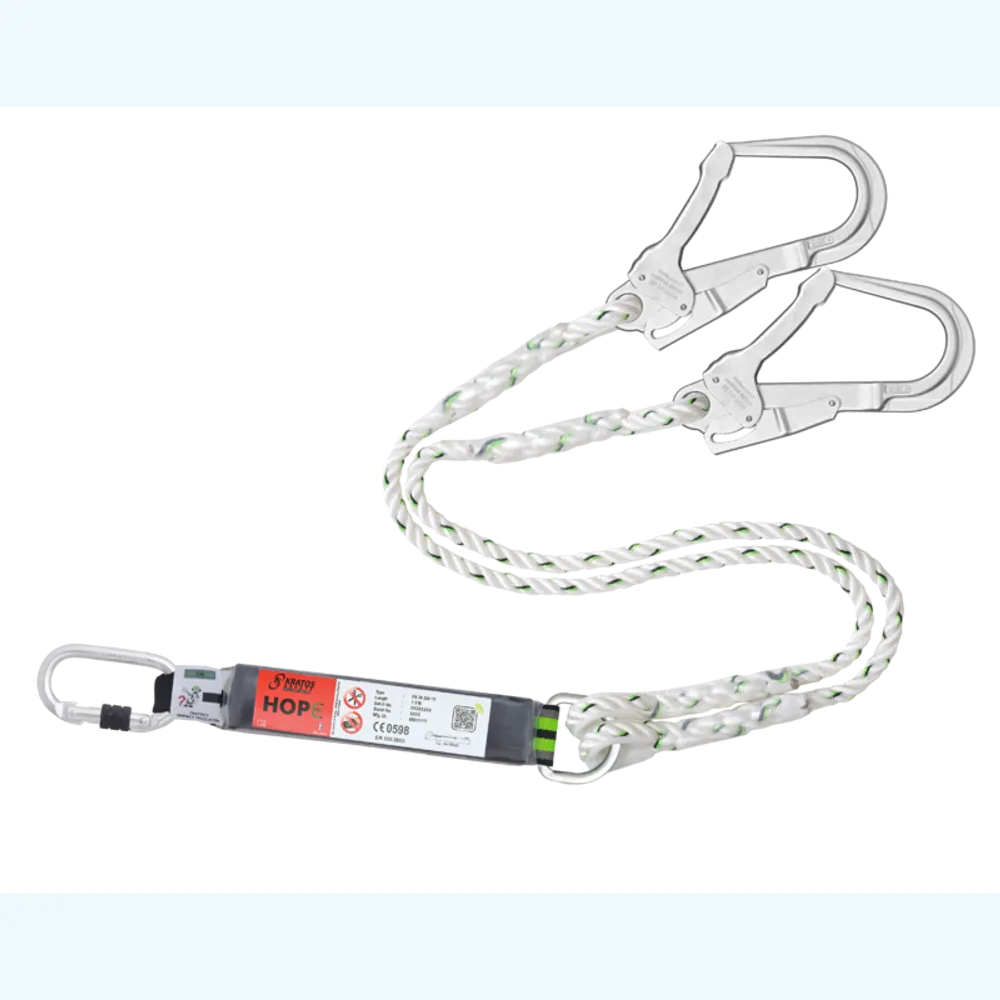 HOPE - Forked energy absorbing twisted rope lanyard 1.50 m and connectors FA5010117 and FA5020755