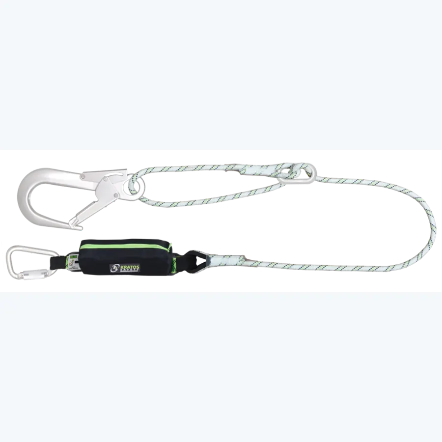 CURIOSITY - Energy absorbing kernmantle rope lanyard 2 mtr with ring adjuster