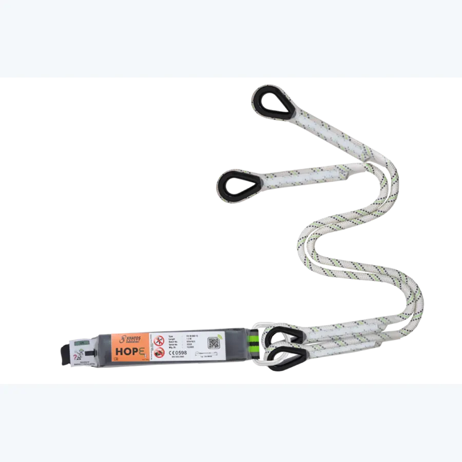 HOPE - Forked energy absorbing kernmantle rope lanyard - without connector