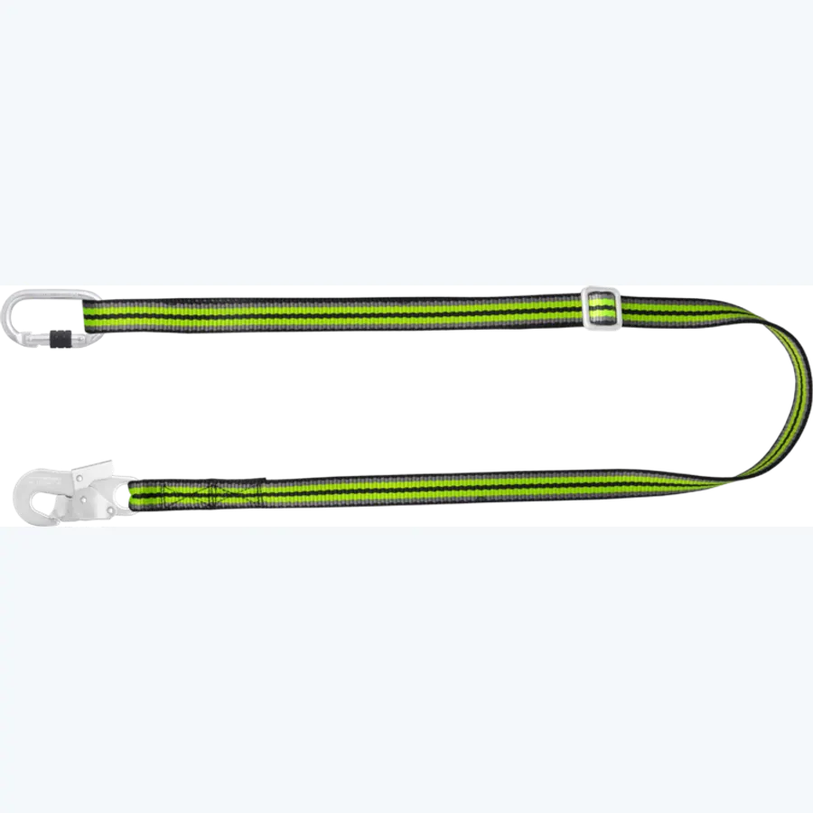 Work Positioning Webbing Lanyard with ring adjuster