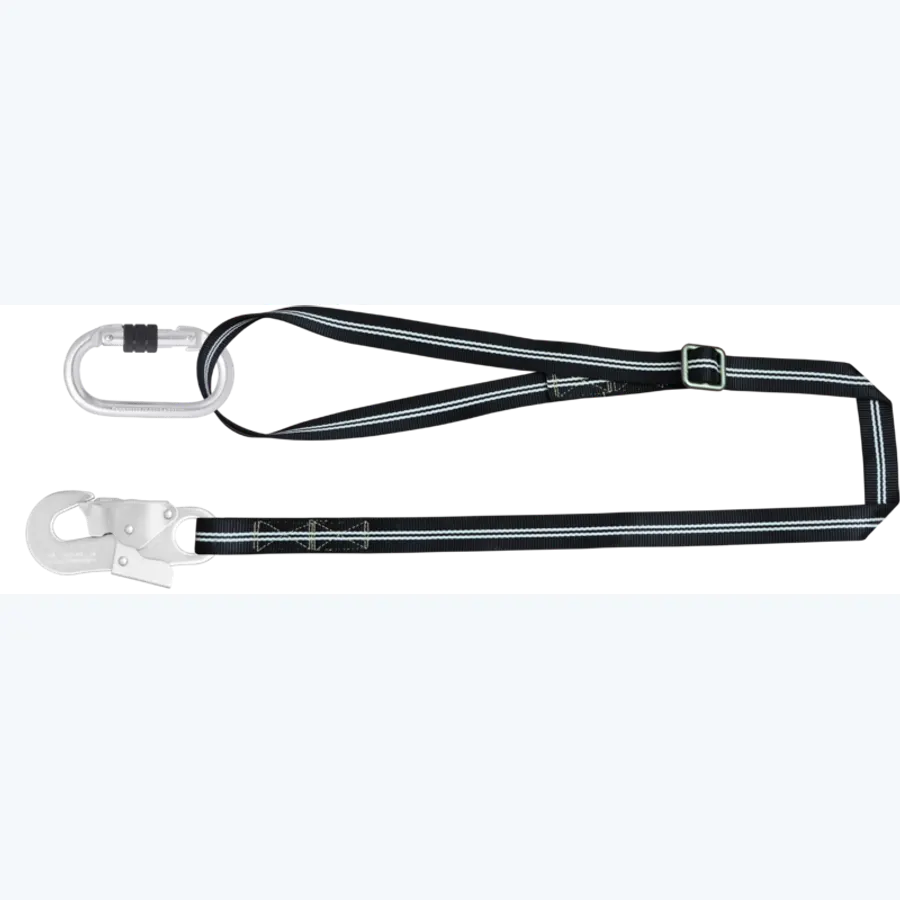FIRE FREE Work Positioning Webbing Lanyard with Ring Adjuster