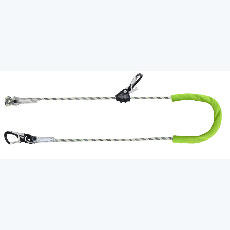 SKALA, Work positioning lanyard, anti-abrasion Kernmantle rope lg. 10 m, aluminum grip adjuster and connectors