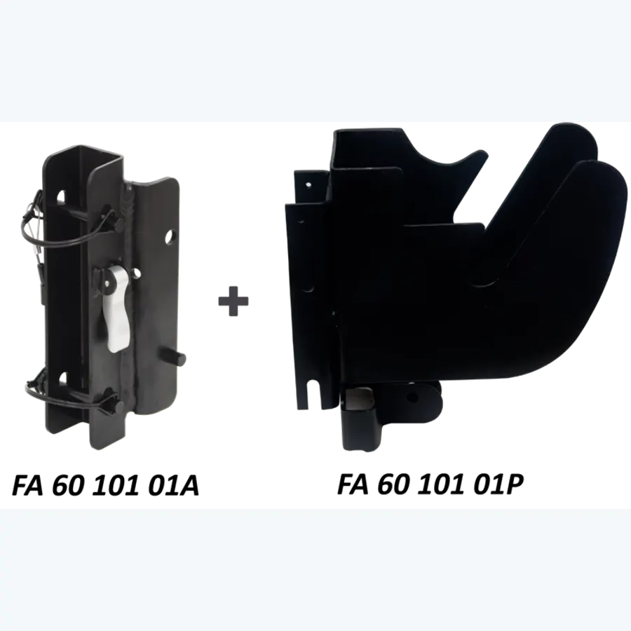 Universal adaptation plates set for retractable fall arrester with integrated rescue winch on double head-mounted tripod
