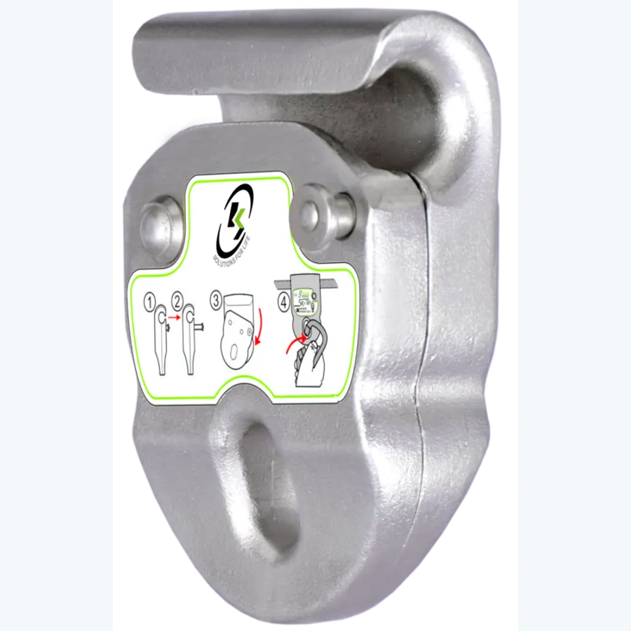 Openable shuttle for horizontal wire rope lifeline KS-Line (KS 4000)
