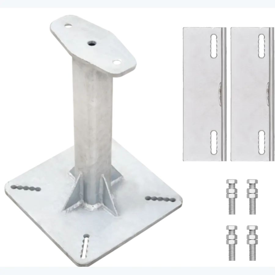 Galvanized steel rigid post (height 300 mm) with clamps for horizontal wire ropelifeline KS 4000
