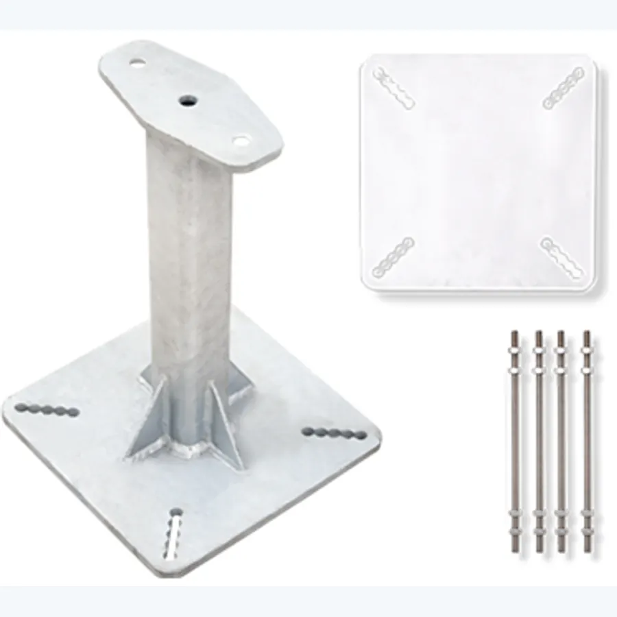 Galvanized steel rigid post (height 300 mm) with clamps for horizontal wire ropelifeline KS 4000