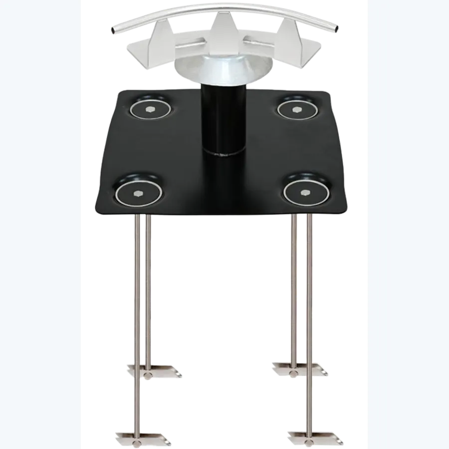 Intermediate corner toggle anchor plate for membrane roof sheet