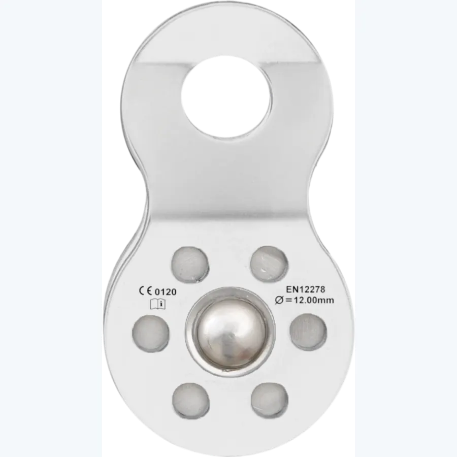 Single pulley with movable flanges, single attachment