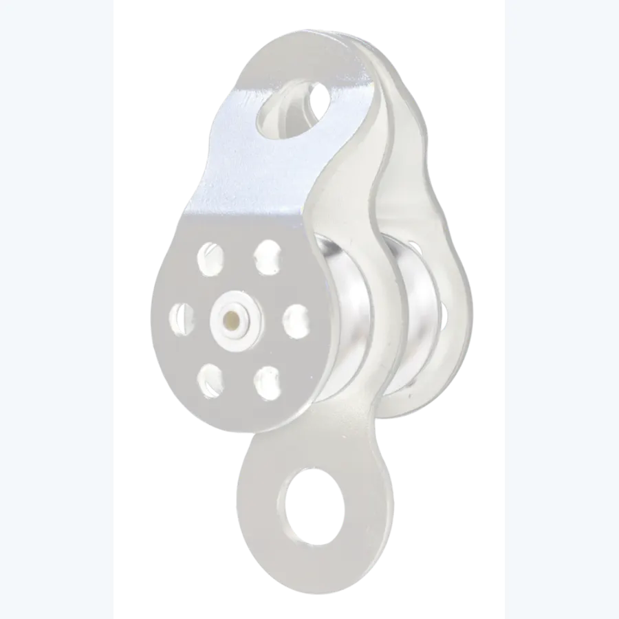 Double pulley with movable flanges, double attachment