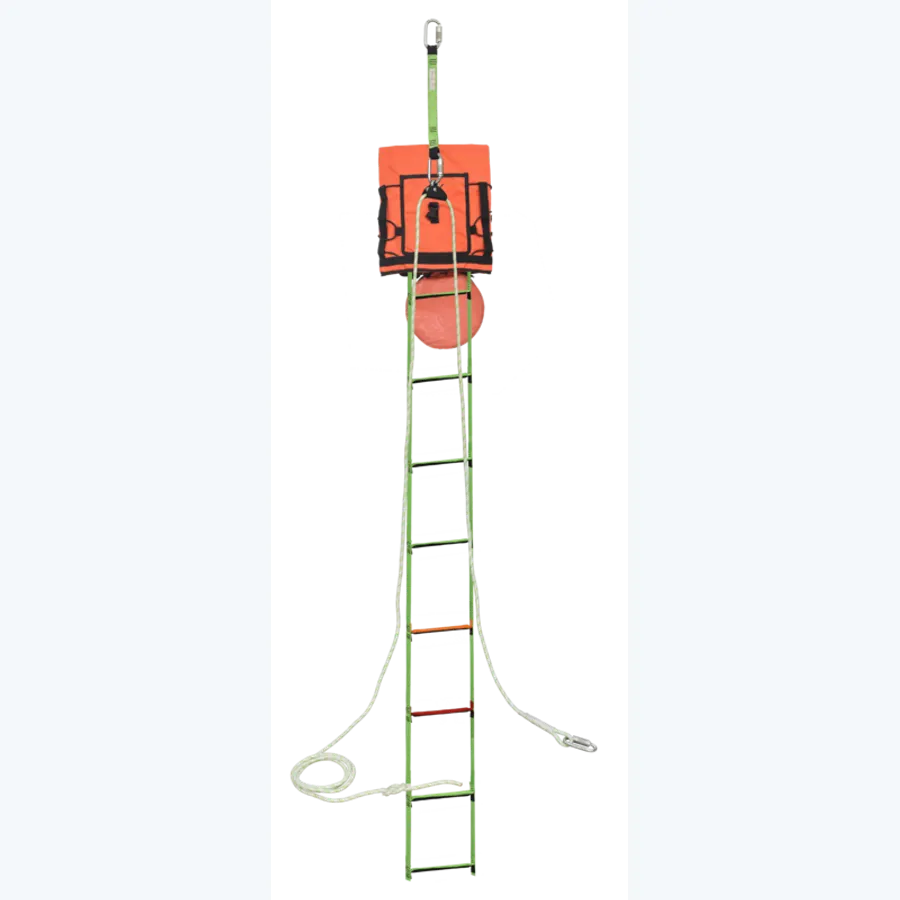 EVA'LAD 2, Webbing rescue ladder, lg. 6 m, with integrated belaying system